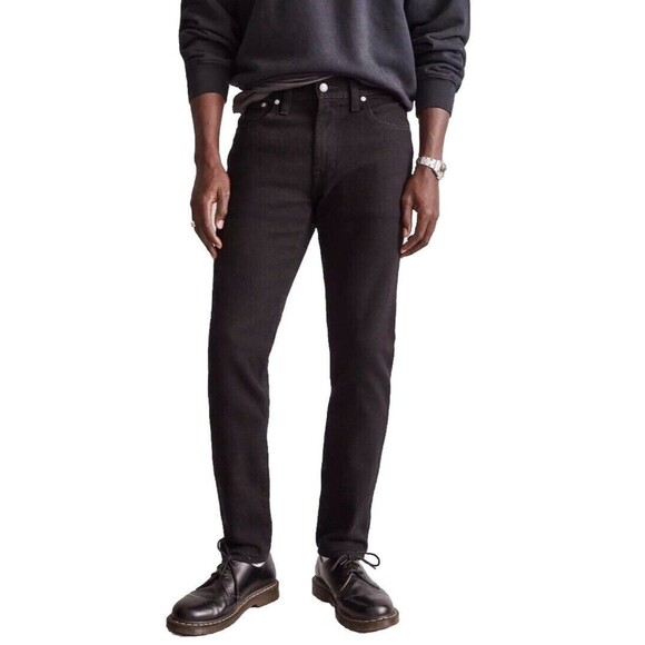 NWT Madewell Men’s Black Athletic Slim Jeans Size 31x32 Coolmax